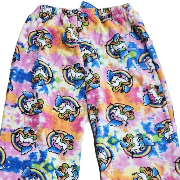 Girls' Plush Pajama Pants, Size Junior Small, Unicorn Print - Picture 4 of 4
